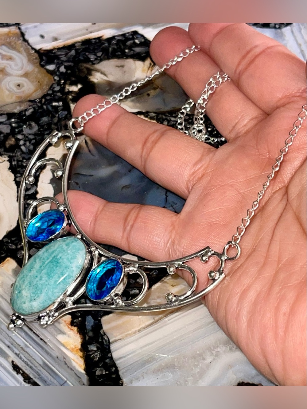 Amazonite Crystal Necklace “The PeaceMaker Crystal”